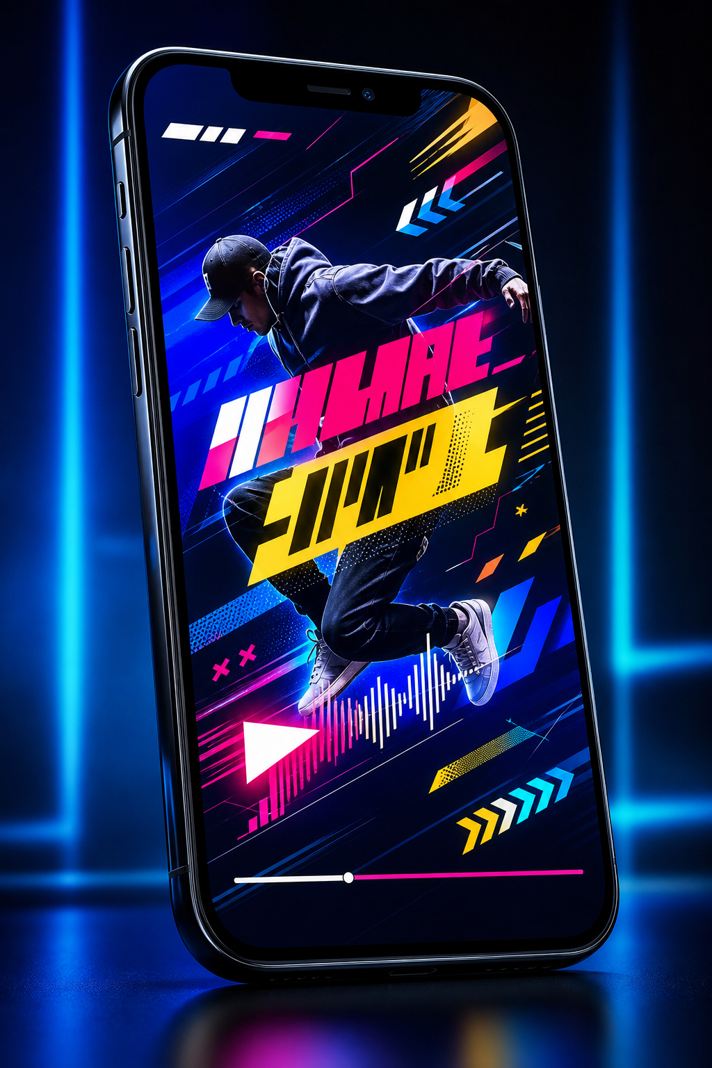 Reel social con grafica dinamica su smartphone